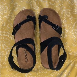 Sandals with ankle wrap NEVER WORN